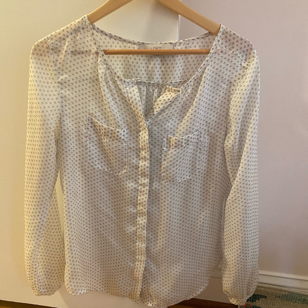Women's White Polka Dot Blouse